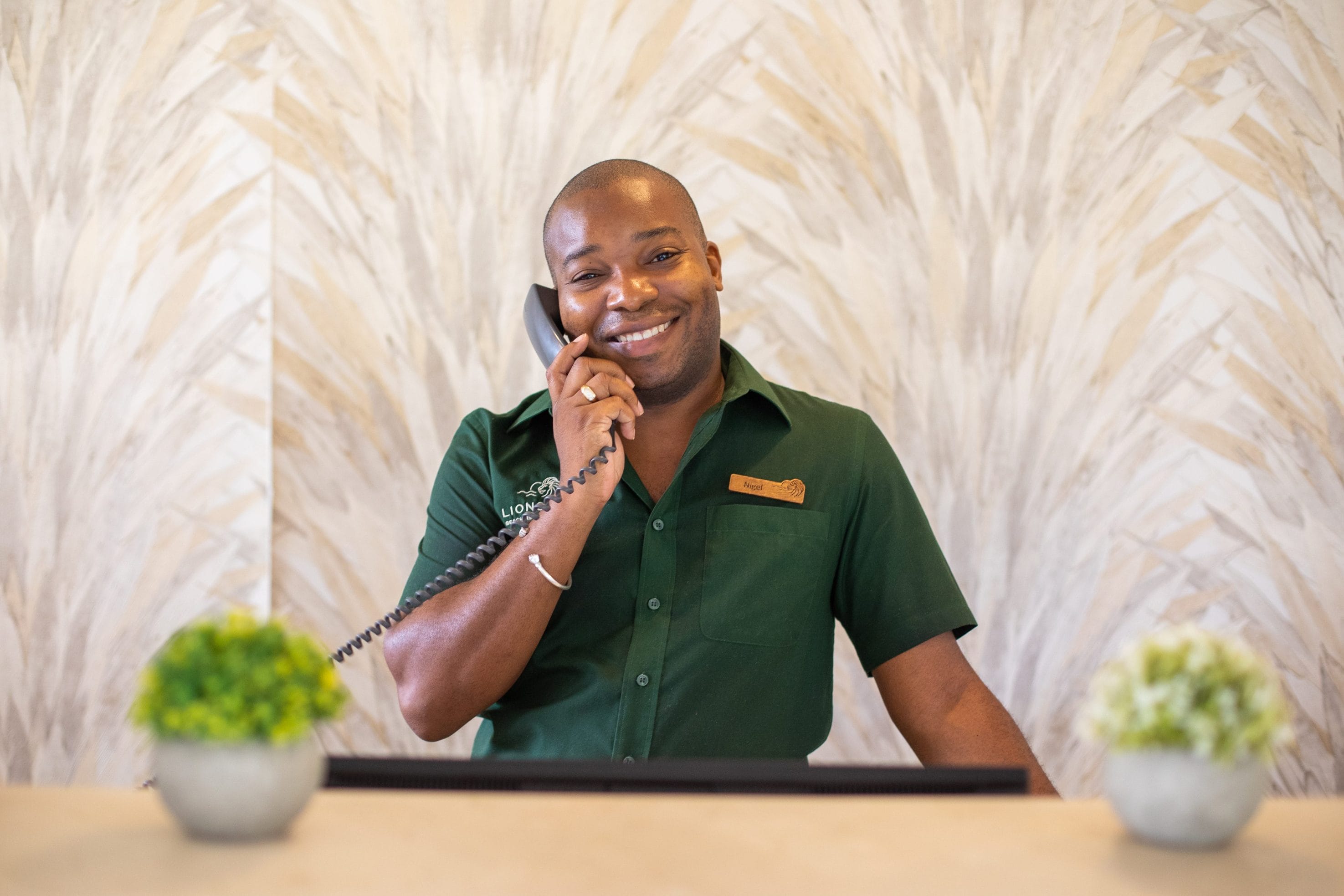 Concierge at LionsDive Beach Resort on Mambo Beach
