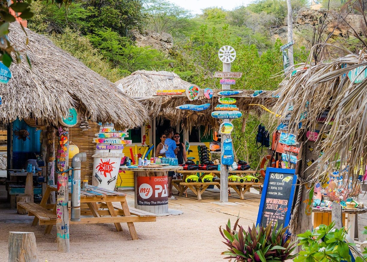 Hemingway beach bar outside huts